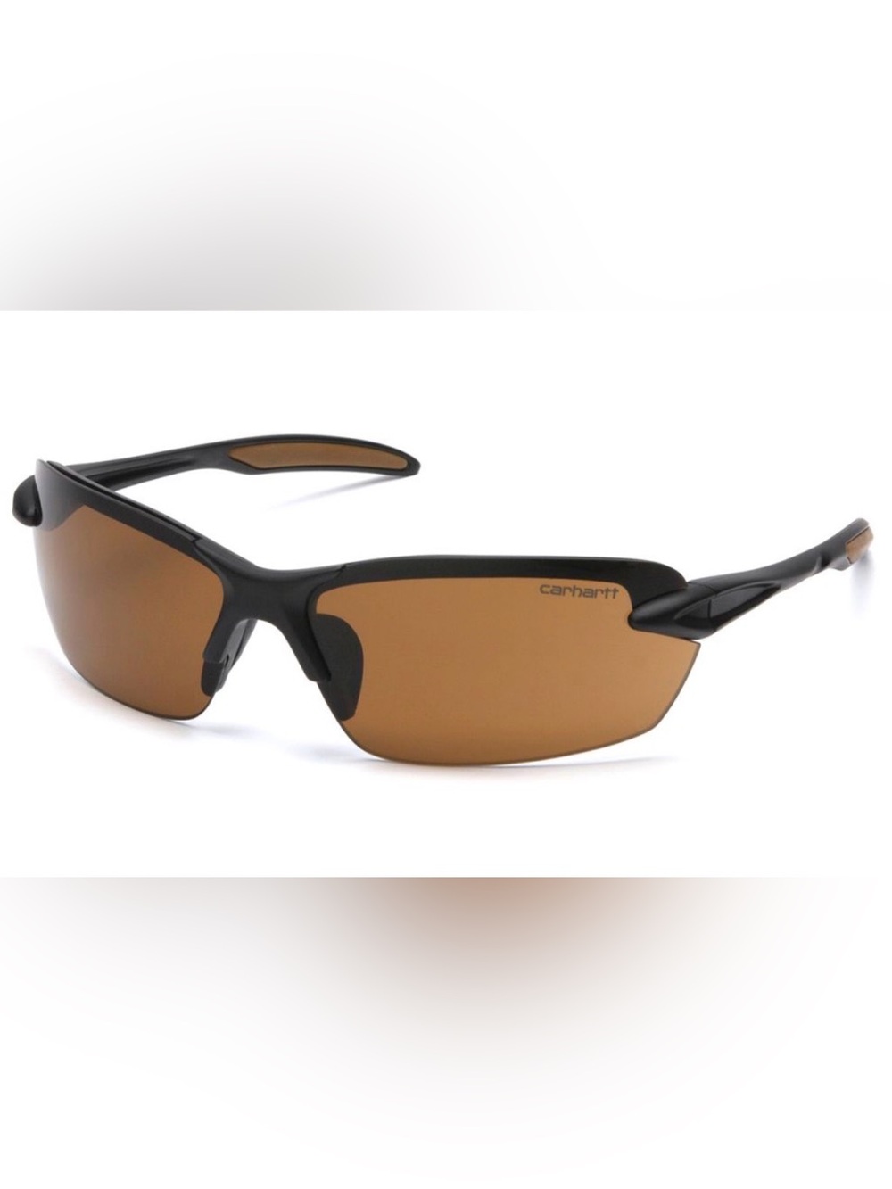 Carhartt Men's Spokane Safety Glasses with Brown Lenses - Sporty Wraparound